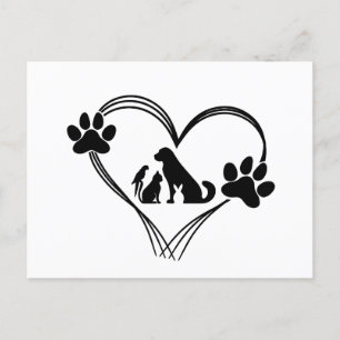 Liebe Pet Haustiere Postkarte