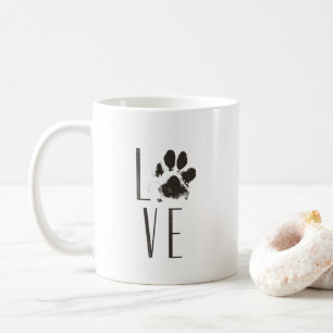 Liebe Pet Pet Print Brown Grunge Typografie Tasse