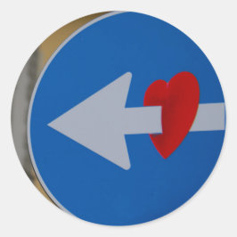 Liebe, Pfeil, Herz, Straßenschild, Graffiti, Runder Aufkleber