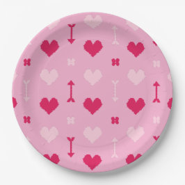 Liebe Pfeile & Blütenpapierplatte Pappteller