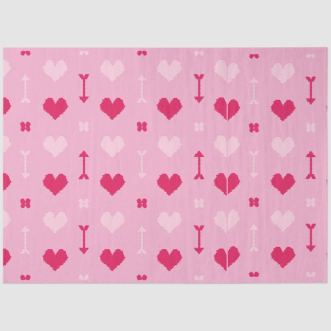 Liebe Pfeile und Blütenpapier Seidenpapier (Vorderseite)