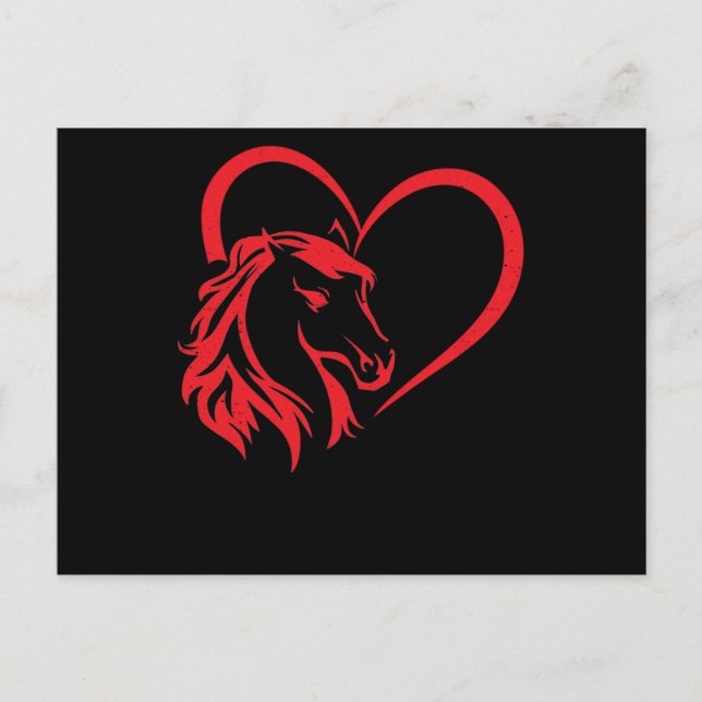 Liebe Pferd Herzstück Reiten Valentinstag Postkarte (Vorderseite)