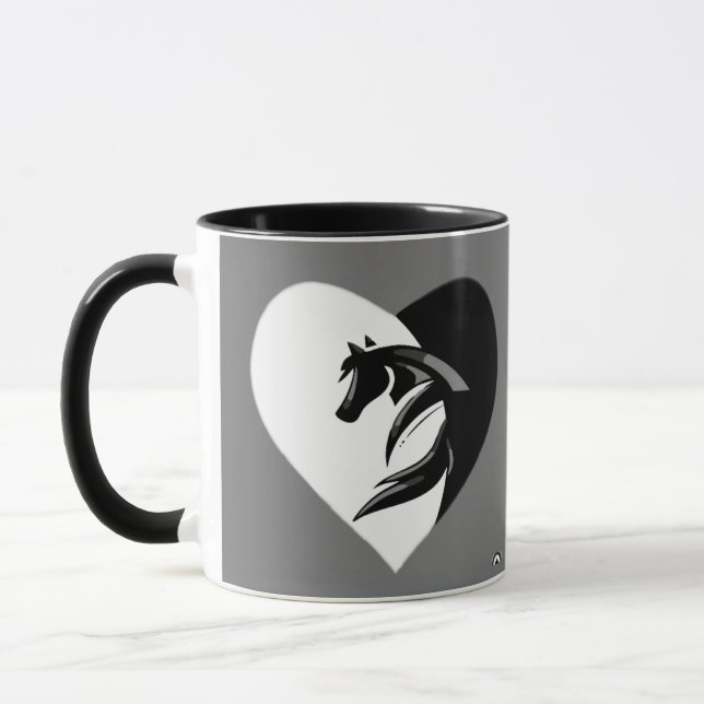 Liebe Pferde Logo mit Herz Tasse (Links)