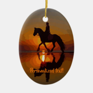 Liebe-Pferde, Pferderuecken-Reiten, Keramik Ornament
