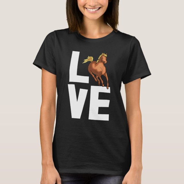 Liebe Pferde Reiten Reiten Liebe Party T-Shirt (Vorderseite)
