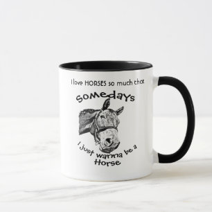 Liebe Pferde so viel will ein Spaß-Zitat sein Tasse