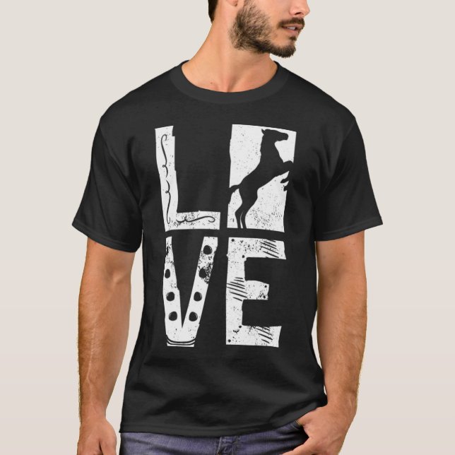 Liebe, Pferdebesitzer, Reitmarke cool T-Shirt (Vorderseite)