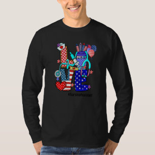 Liebe Pflegeassistent Stethoscope Fireworks Usa F T-Shirt