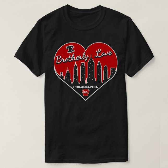 Liebe Philadelphia PA Philly Lover Heart City Skyl T-Shirt (Design vorne)