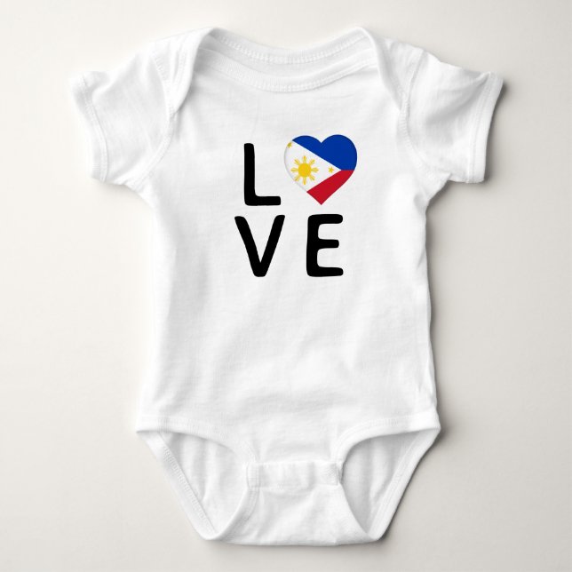Liebe - philippinische Flagge Baby Strampler (Vorderseite)