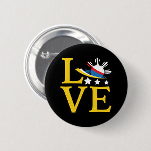 Liebe - Philippinische Flagge Typografie Kunst Button