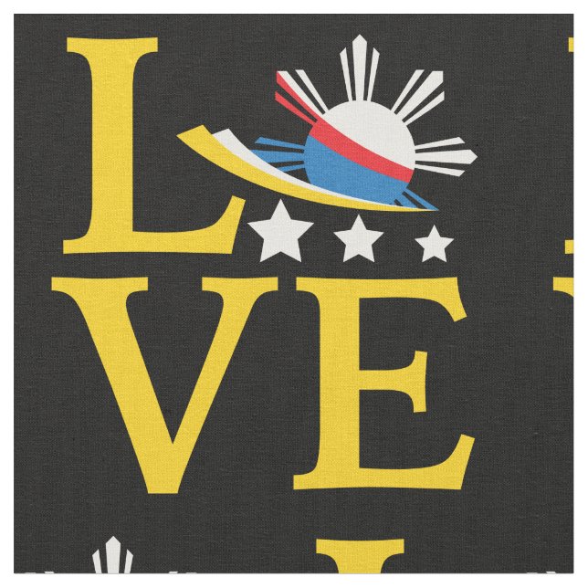 Liebe - Philippinische Flagge Typografie Kunst Stoff (Nahaufnahme)
