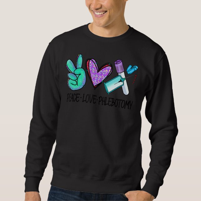 Liebe Phlebotomie Vene Phlebotomist Leopard Sweatshirt (Vorderseite)