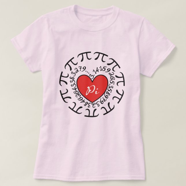 Liebe Pi 3.14 - Pi Tag T-Shirt (Design vorne)