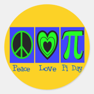 Liebe Pi Day Runder Aufkleber