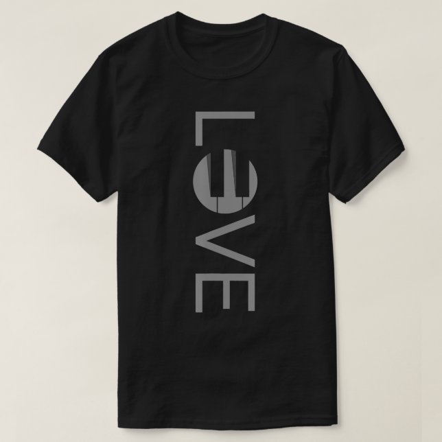 Liebe Piano Pianisten Piano T-Shirt (Design vorne)