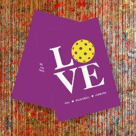 "LIEBE, Pickleball, Forever" Himbeerkarte Feiertagskarte