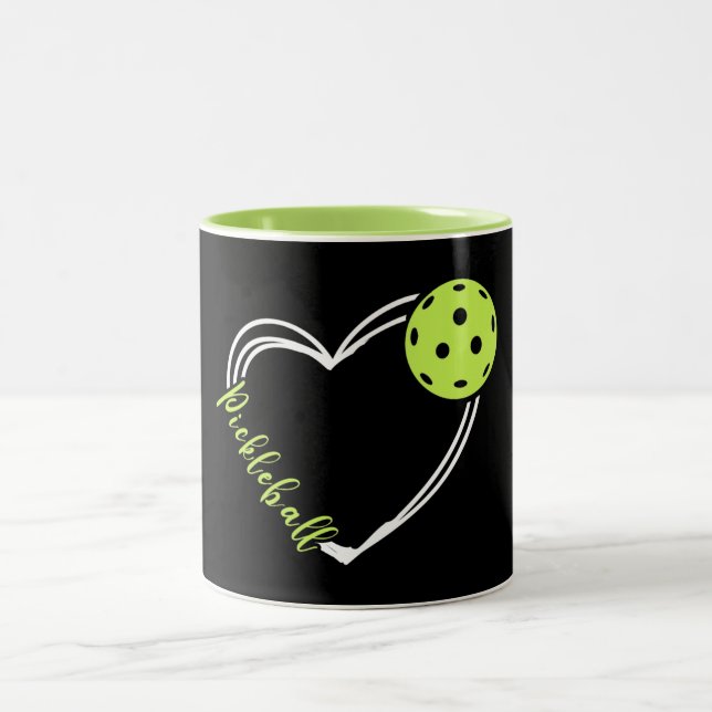 Liebe Pickleball Frauen Zweifarbige Tasse (Mittel)