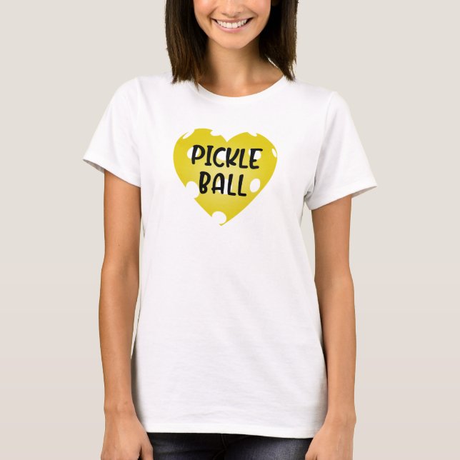 Liebe Pickleball Herz T-Shirt (Vorderseite)