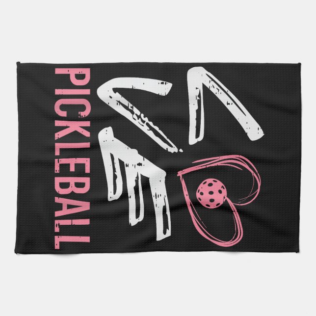 Liebe Pickleball Herzstück Pickle Ball Girl Geschirrtuch (Horizontal)