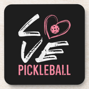 Liebe Pickleball Herzstück Pickle Ball Girl Getränkeuntersetzer