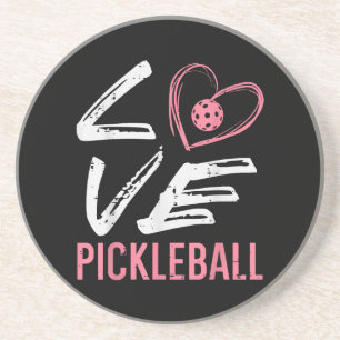 Liebe Pickleball Herzstück Pickle Ball Girl Getränkeuntersetzer