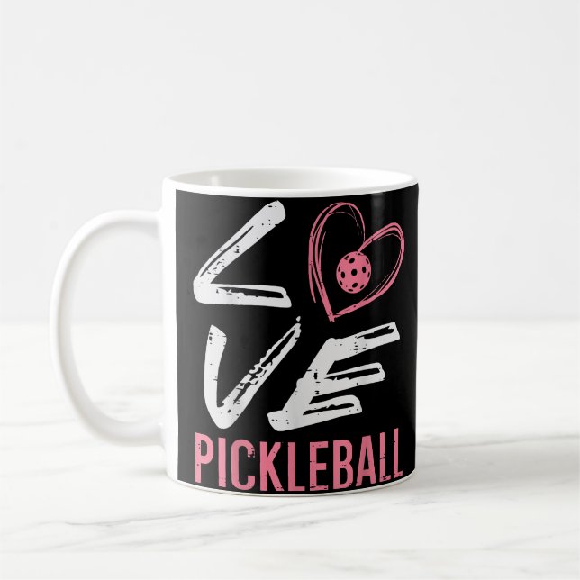 Liebe Pickleball Herzstück Pickle Ball Girl Kaffeetasse (Links)