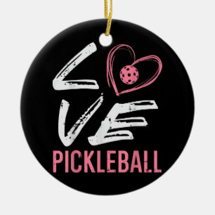 Liebe Pickleball Herzstück Pickle Ball Girl Keramik Ornament