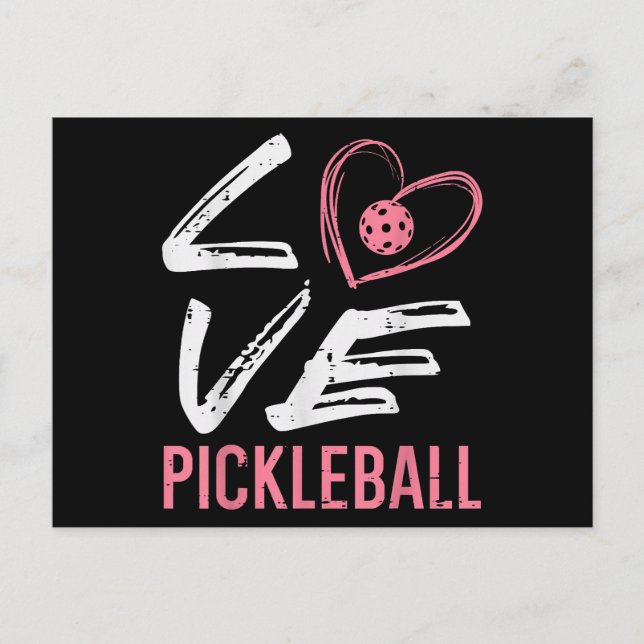 Liebe Pickleball Herzstück Pickle Ball Girl Postkarte (Vorderseite)
