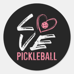 Liebe Pickleball Herzstück Pickle Ball Girl Runder Aufkleber