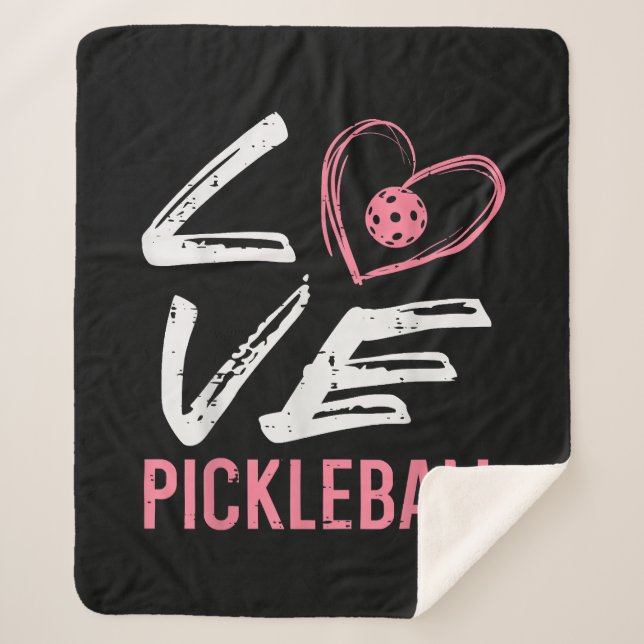 Liebe Pickleball Herzstück Pickle Ball Girl Sherpadecke (Vorderseite)