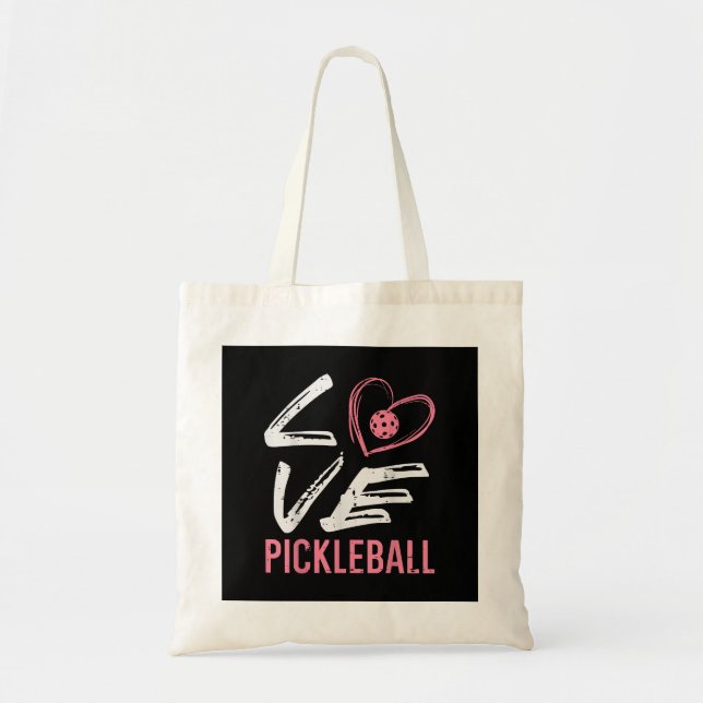 Liebe Pickleball Herzstück Pickle Ball Girl Tragetasche (Vorne)