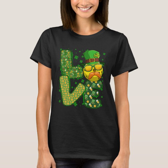 Liebe Pickleball Leprechaun Kleeblatt St Patricks  T-Shirt (Vorderseite)