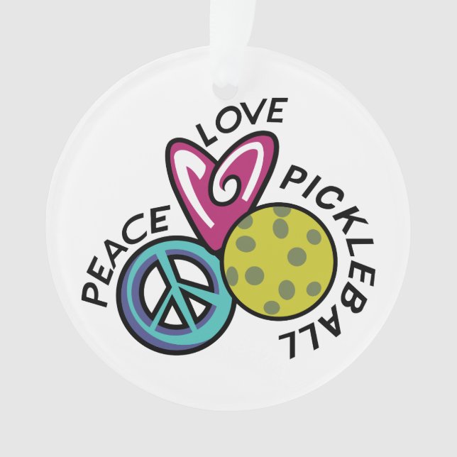 Liebe Pickleball Ornament (Vorderseite)