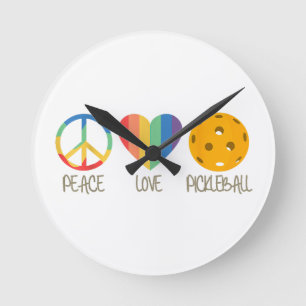 Liebe Pickleball Runde Wanduhr