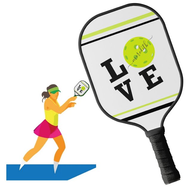 Liebe Pickleball-Script Vorname Pickleball Schläger (Von Creator hochgeladen)