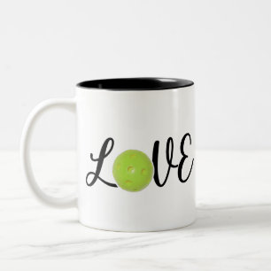 Liebe-Pickleball-Skript Zweifarbige Tasse