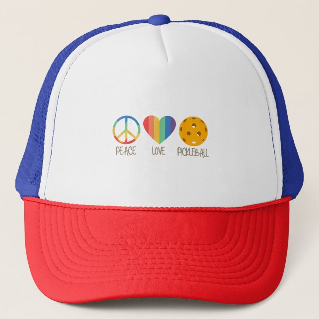 Liebe Pickleball Truckerkappe (Vorderseite)