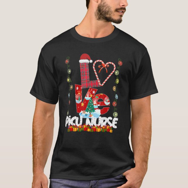 Liebe Picu Nurse Weihnachtsmannmütze Candy Xmas Pa T-Shirt (Vorderseite)