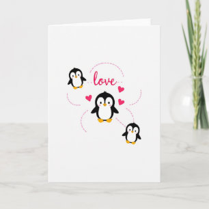 Liebe Pinguine Herzen Karte