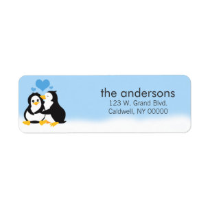 Liebe Pinguine Rücksendeadressen-Aufkleber