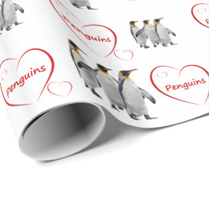 Liebe Pinguine Wrapping Paper (Farbe auswählen) Geschenkpapier