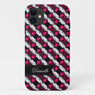 Liebe Pink Diamonds auf Black Pattern iPhone 5 Fal iPhone 11 Hülle