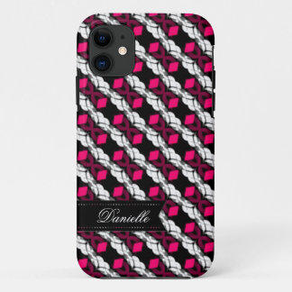 Liebe Pink Diamonds auf Black Pattern iPhone 5 Fal 11 Hülle