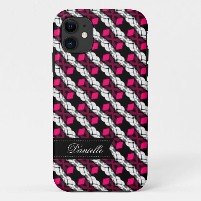 Liebe Pink Diamonds auf Black Pattern iPhone 5 Fal Case-Mate iPhone Hülle (Rückseite)