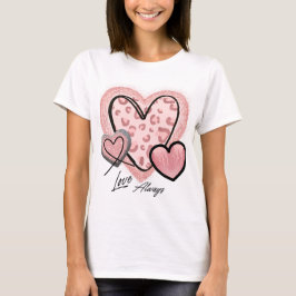 Liebe Pink Glam Herz Chic Valentinstag T-Shirt