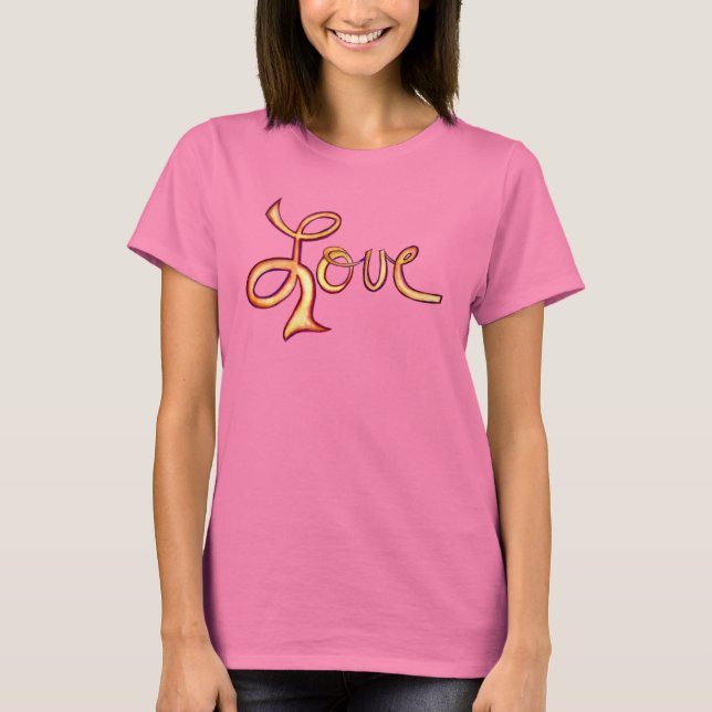 Liebe Pink Glamour Inspiration Art T - Shirt (Vorderseite)