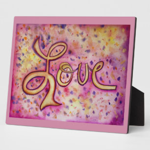 Liebe Pink Glamour Painting Gedicht Plaque Fotoplatte