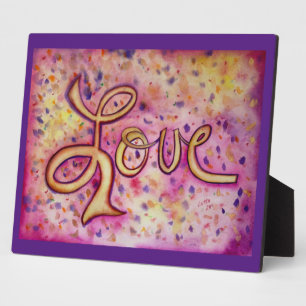 Liebe Pink Glamour Painting Gedicht Plaque Fotoplatte