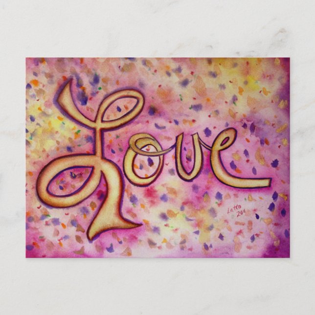 Liebe Pink Glamour Postcard Postkarte (Vorderseite)